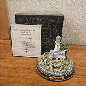 Thomas Kinkade A Light In The Storm Lighted Lighthouse Retired In Box